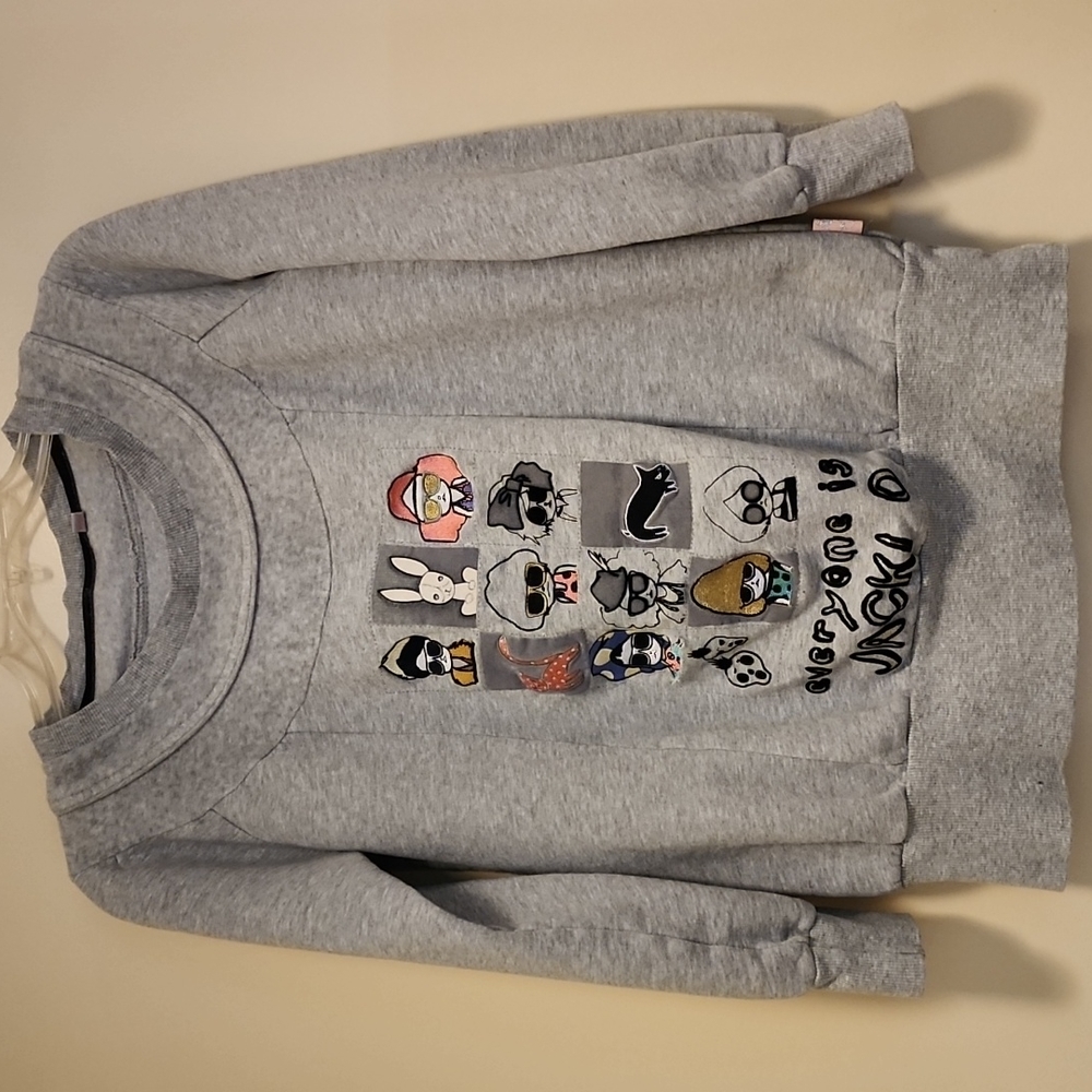 Anime Sweatshirt Grey Size Medium